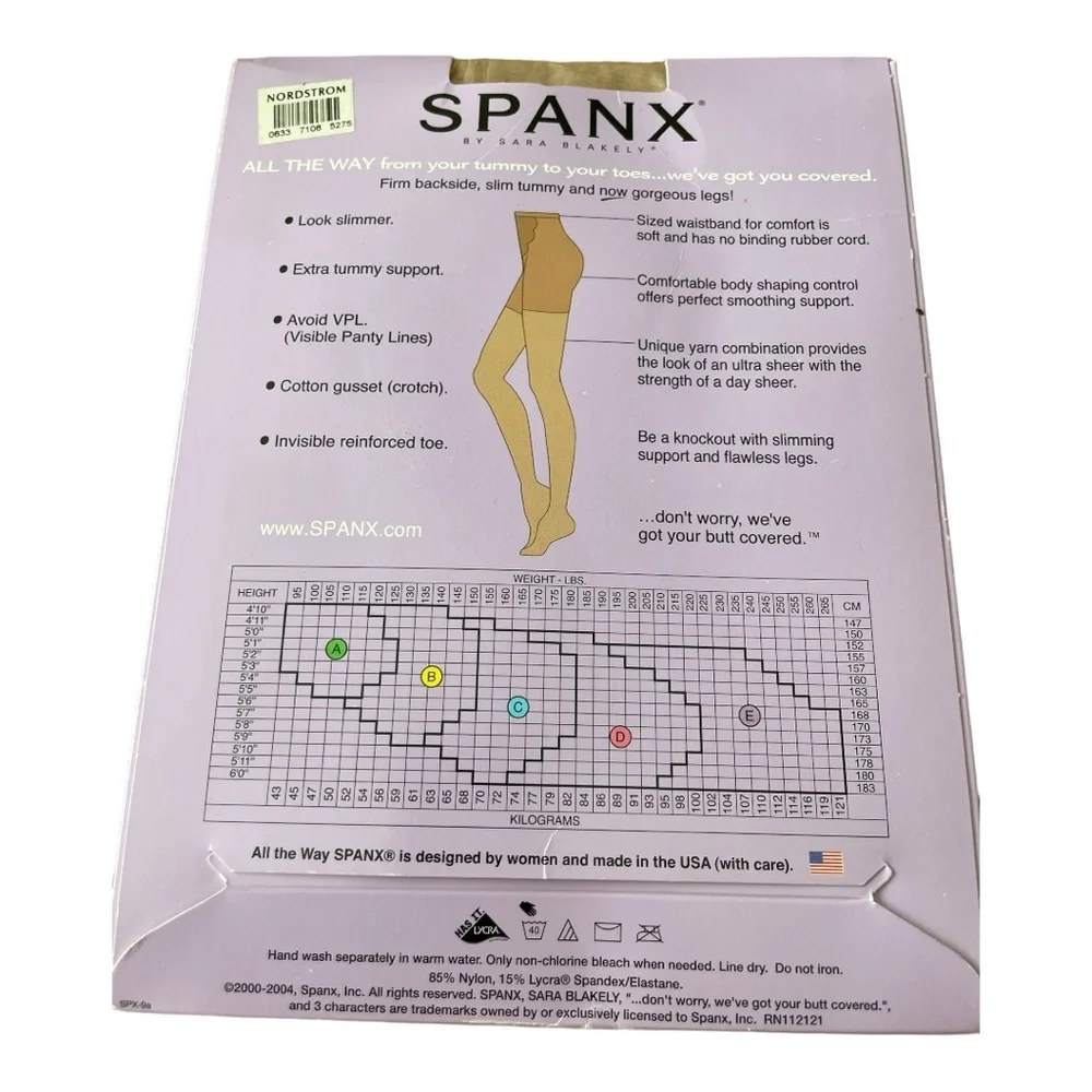 Spanx tummy to toes pantyhose BUFF SIZE E NORDSTROM